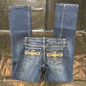 Request Denim Embroidered pocket jeans